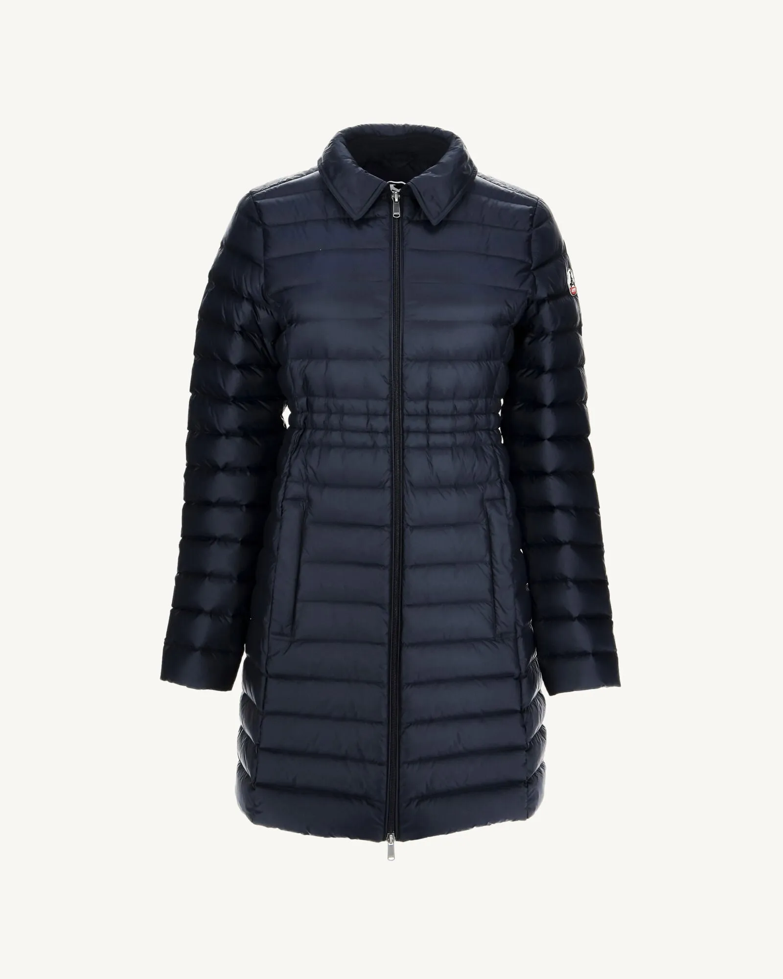 Navy Vero long hooded puffer jacket