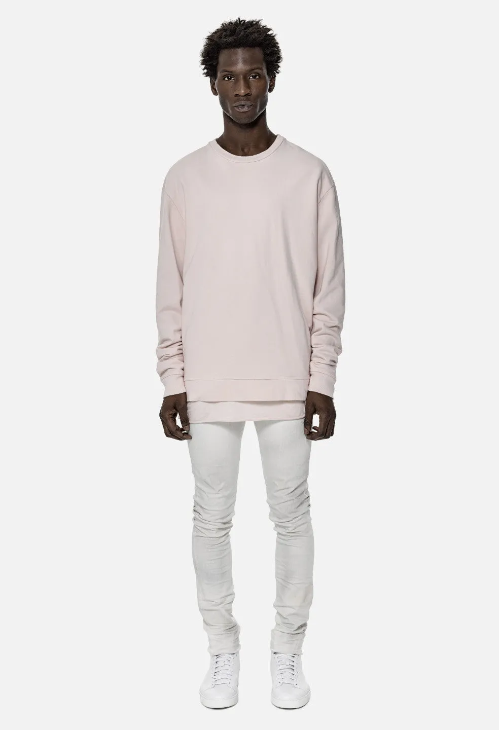 Oversized Crewneck Pullover / Pink