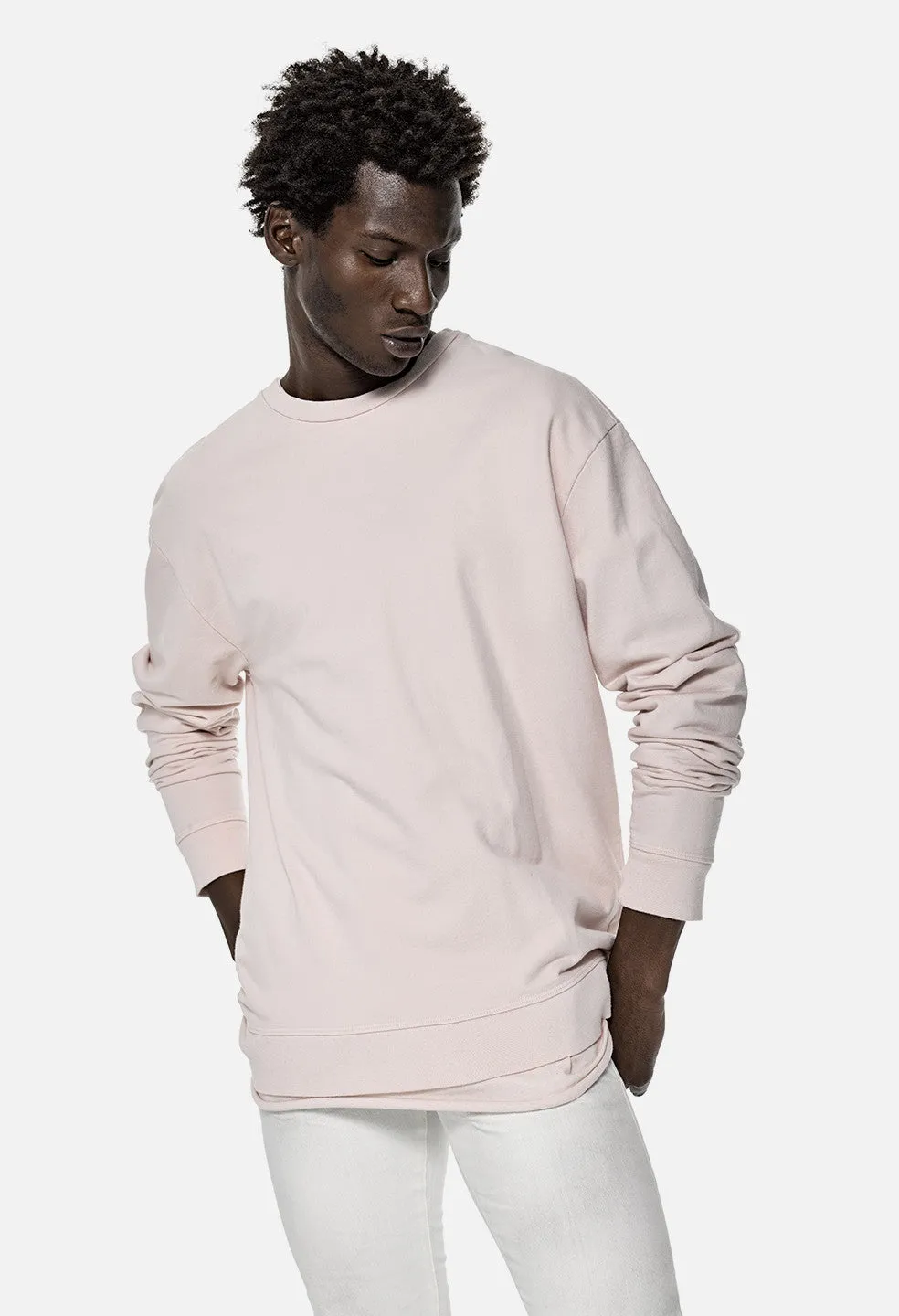 Oversized Crewneck Pullover / Pink