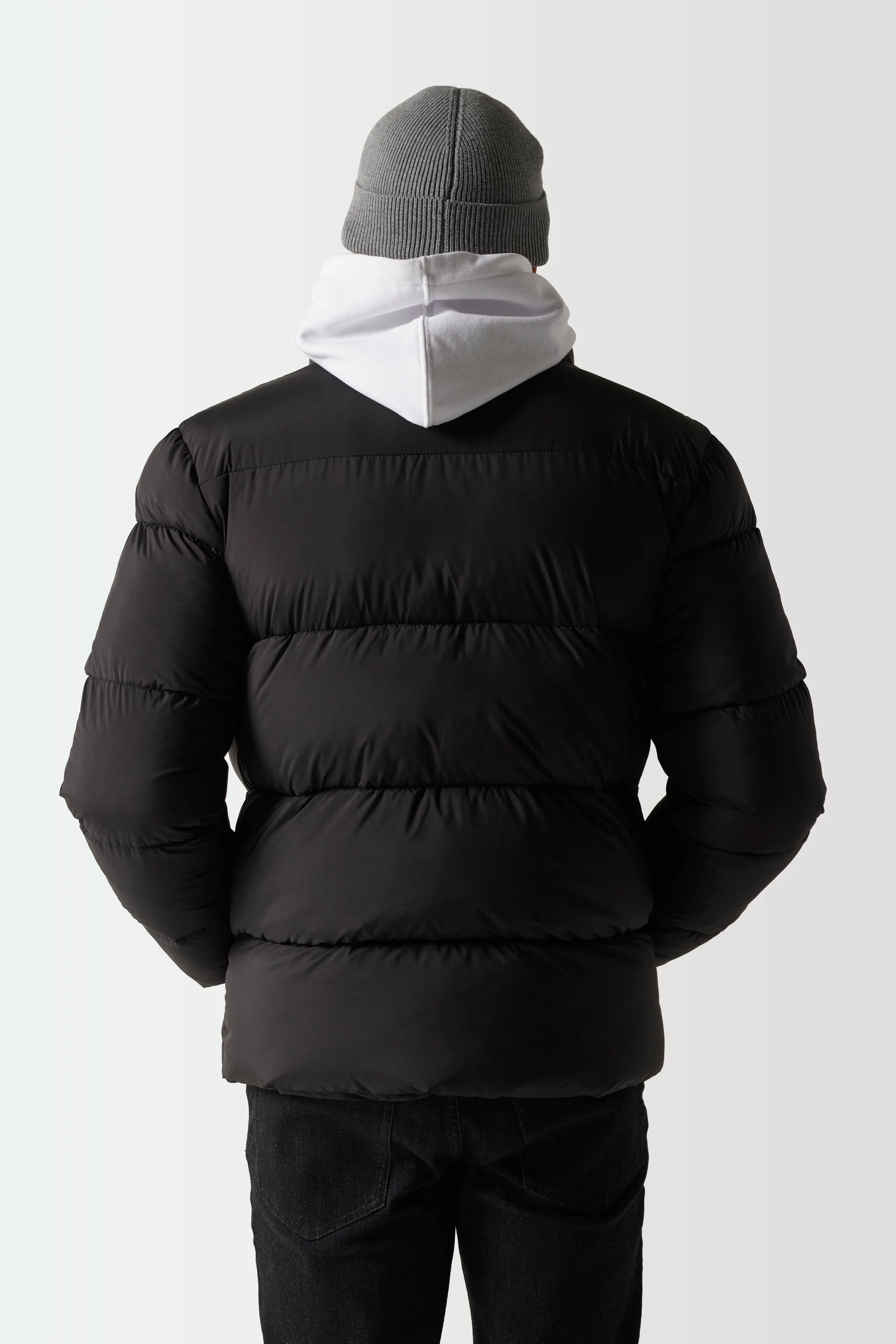 Panel Puffer Jacket - Black