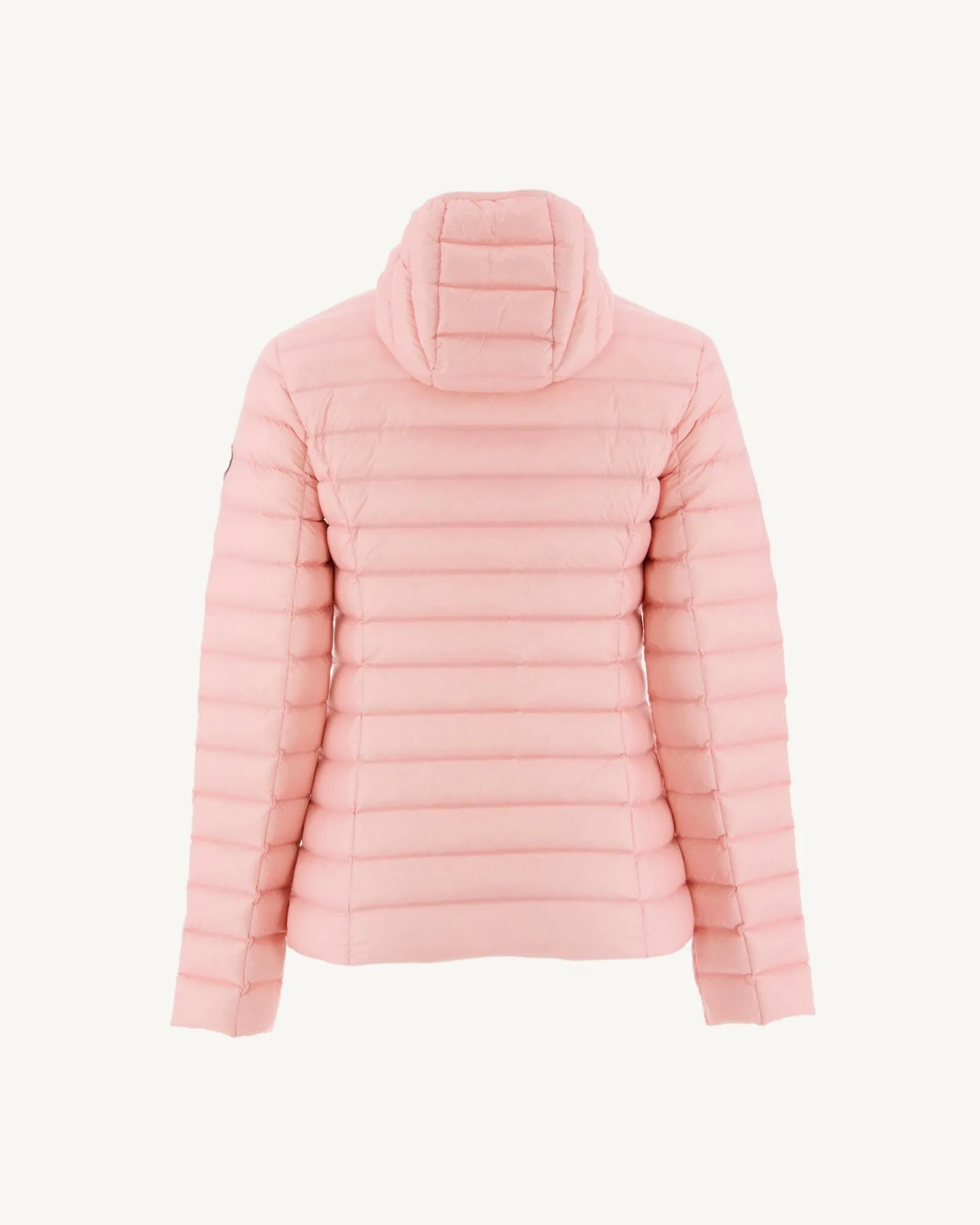 Peach pink Cloe lightweight hooded puffer jacket