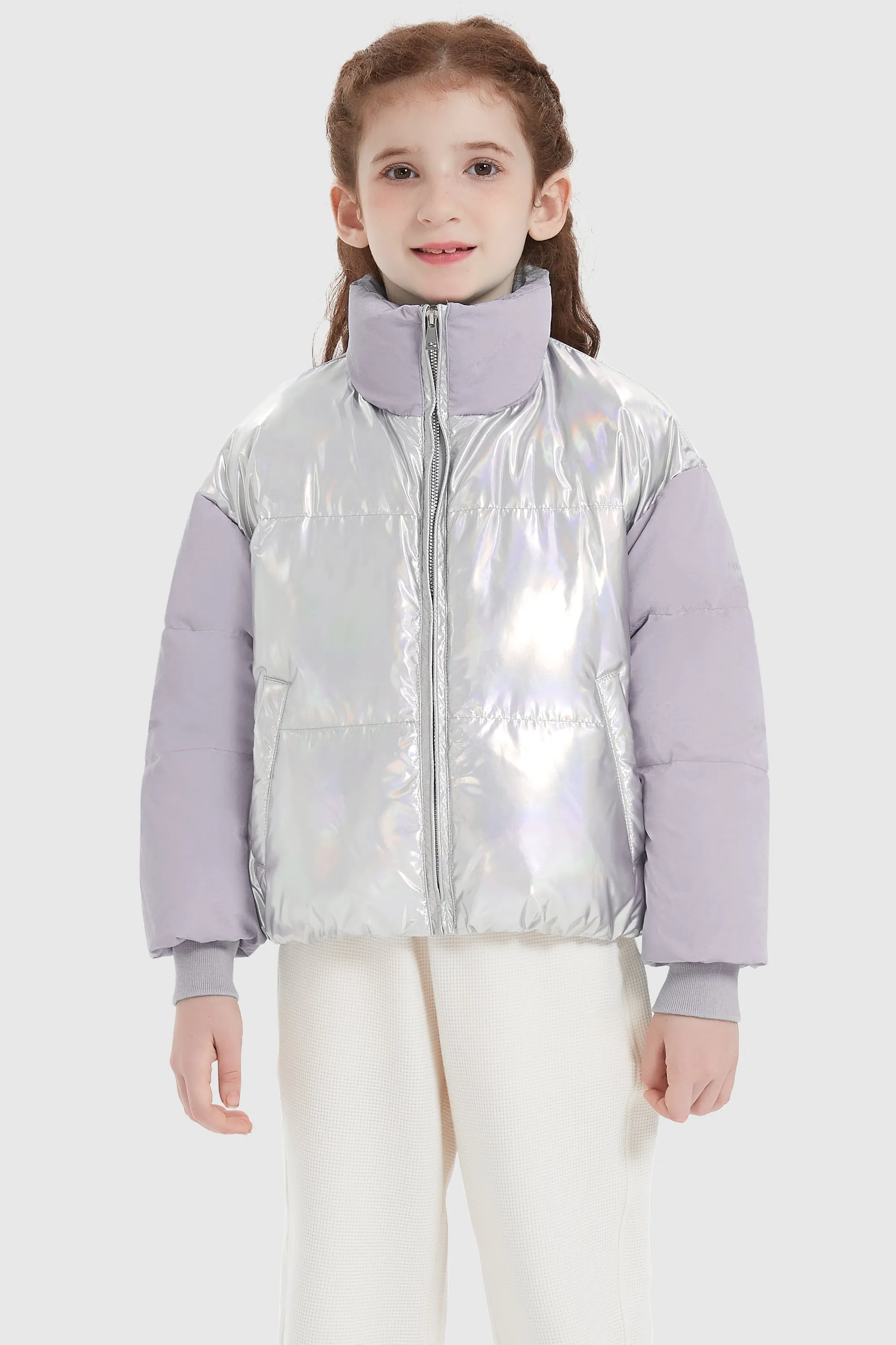 Puff-O Colorlay Kid's Cropped Puffer Jacket