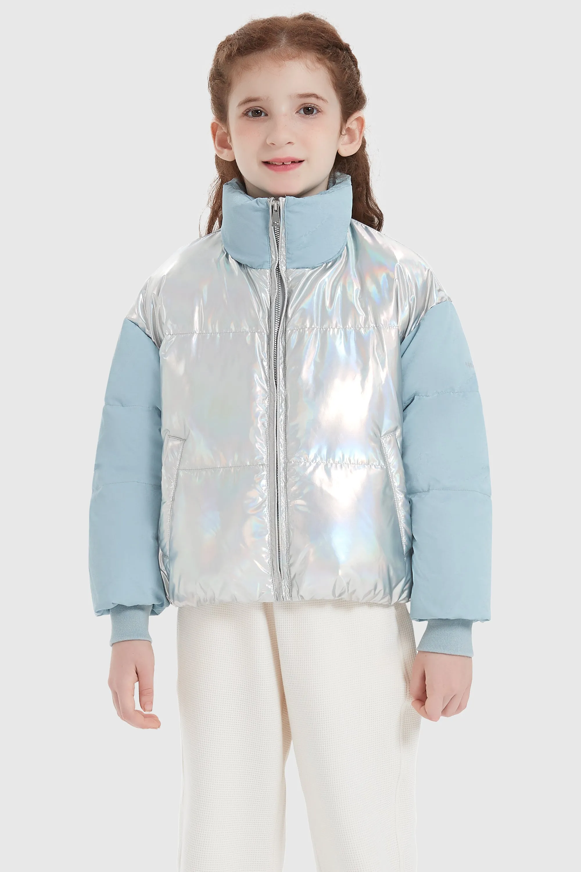 Puff-O Colorlay Kid's Cropped Puffer Jacket