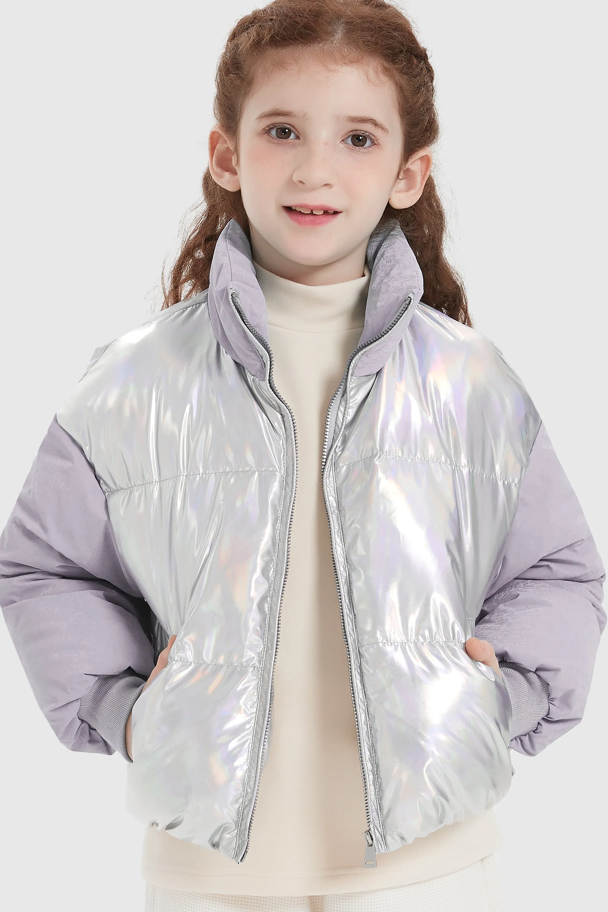 Puff-O Colorlay Kid's Cropped Puffer Jacket