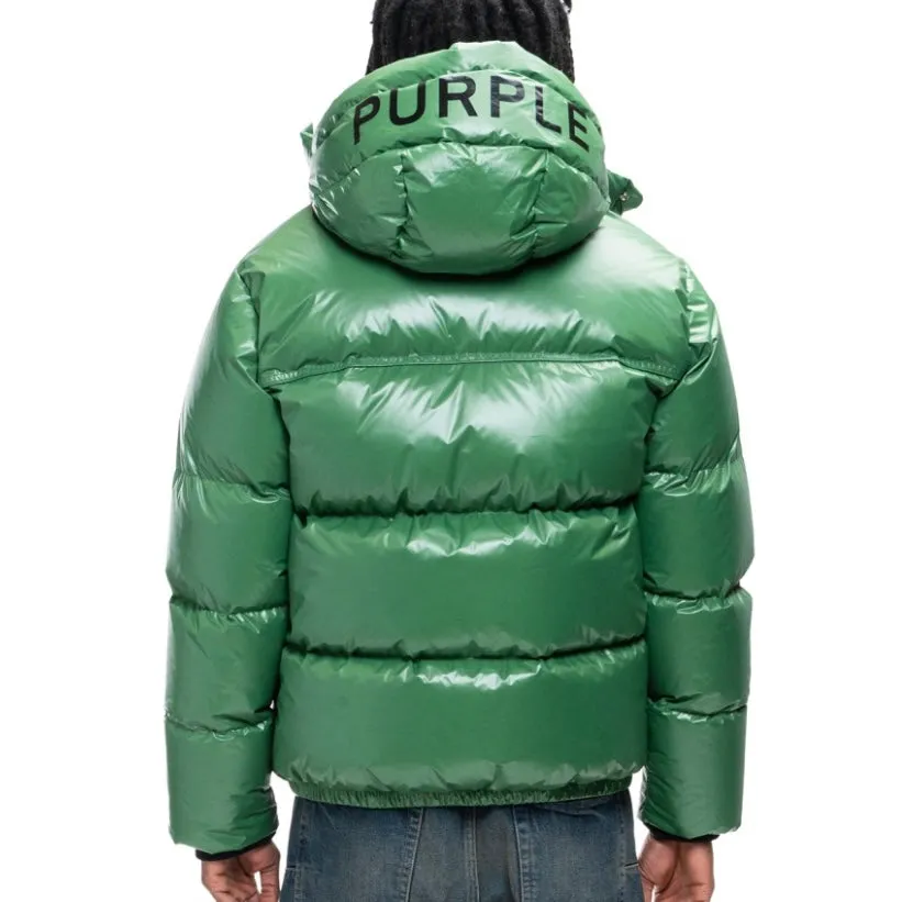 Purple Brand Green Nylon Puffer Jacket