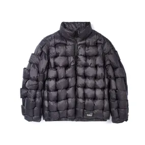 QUILTED NYLON PUFFER JACKET IN BLACK