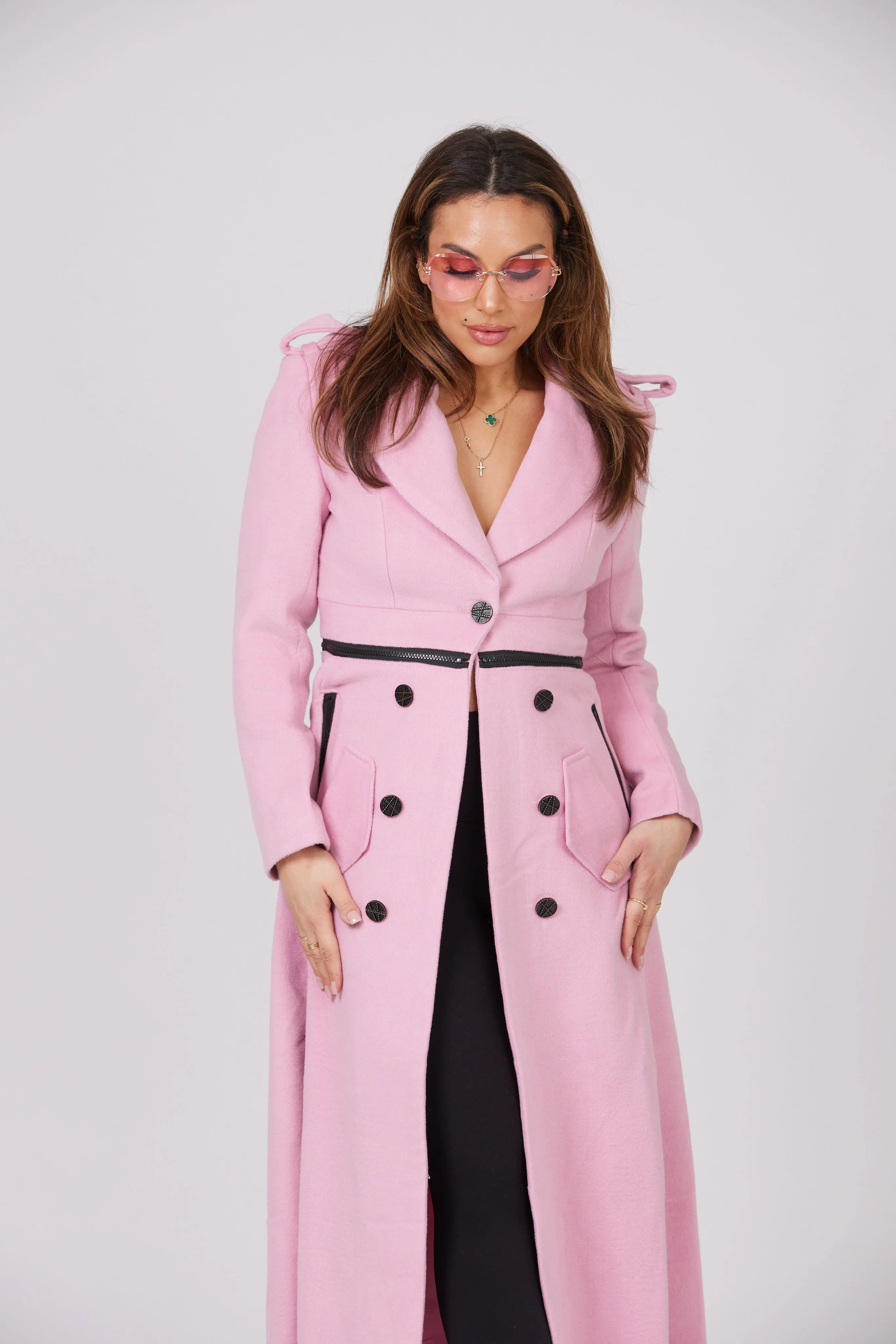 RAYNA PINK LONGLINE COAT