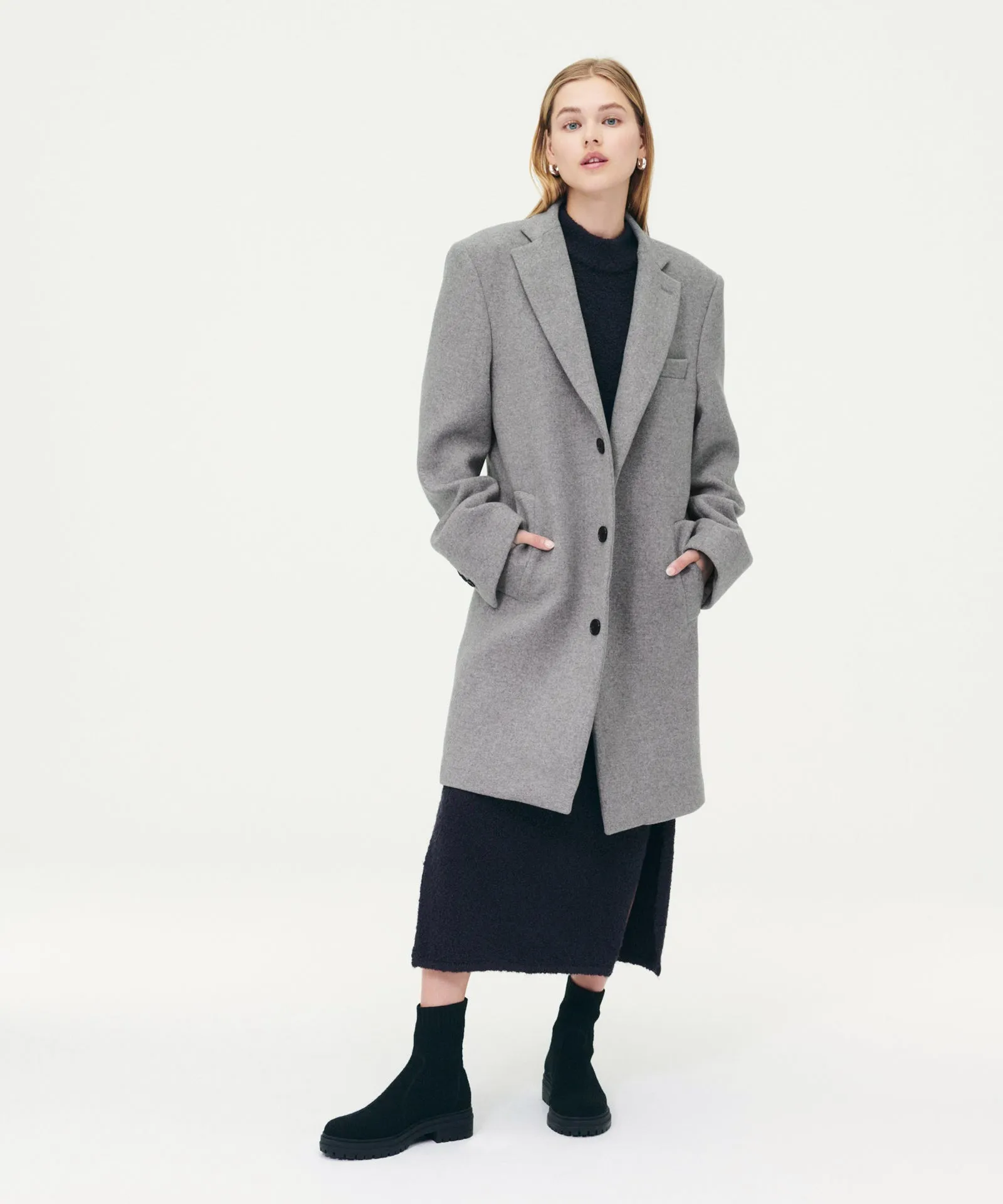 Reclaimed Cashmere Tailored Coat