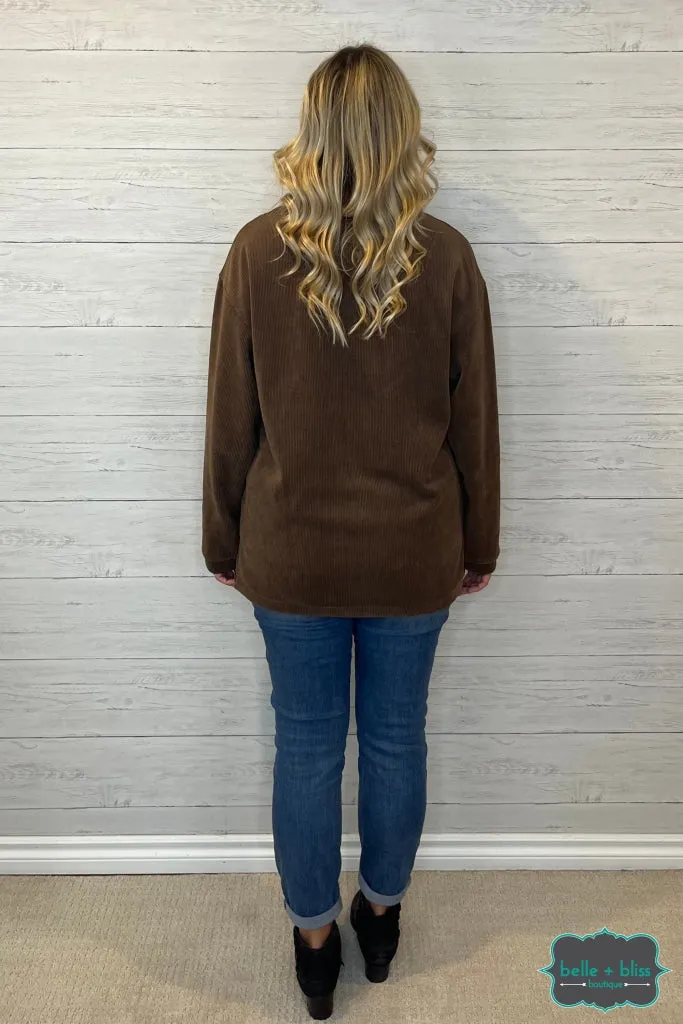 Sarah Corded Pullover - Brown