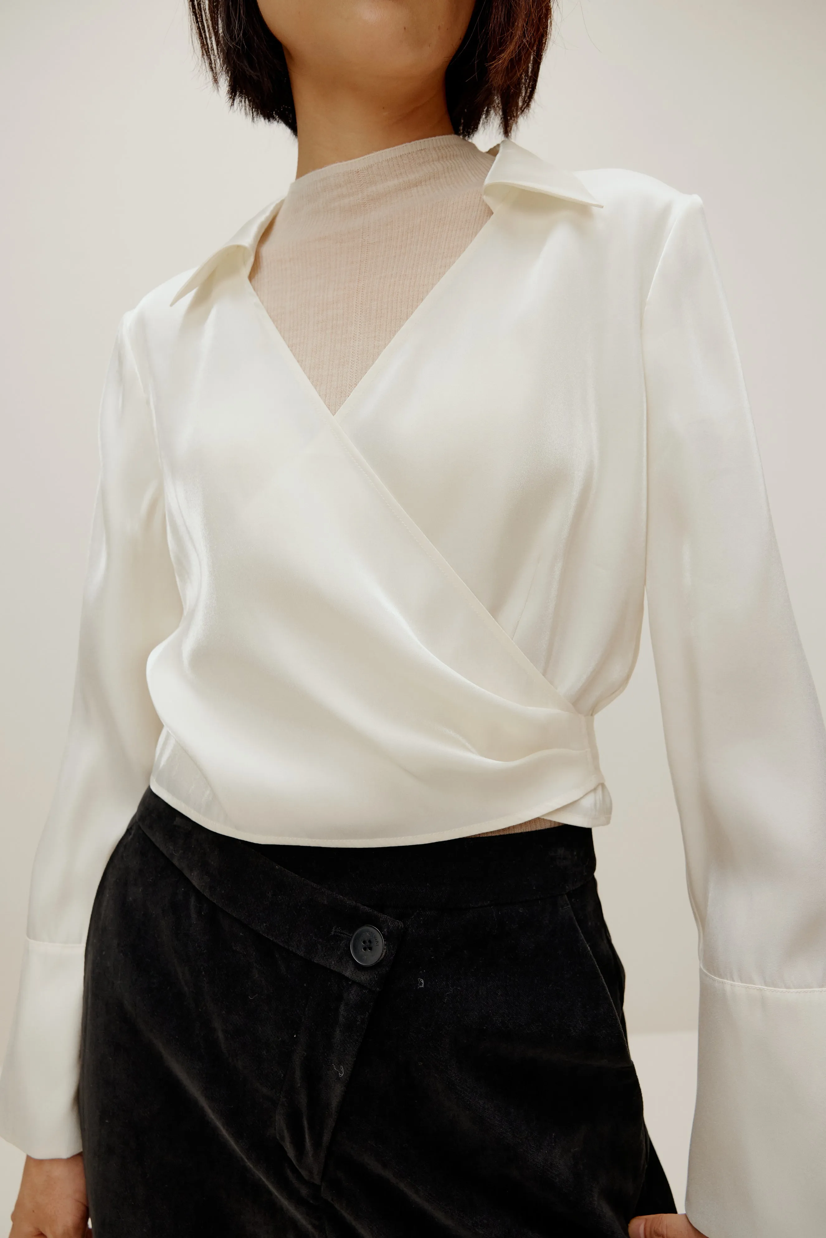 Satin Wrap Shirt