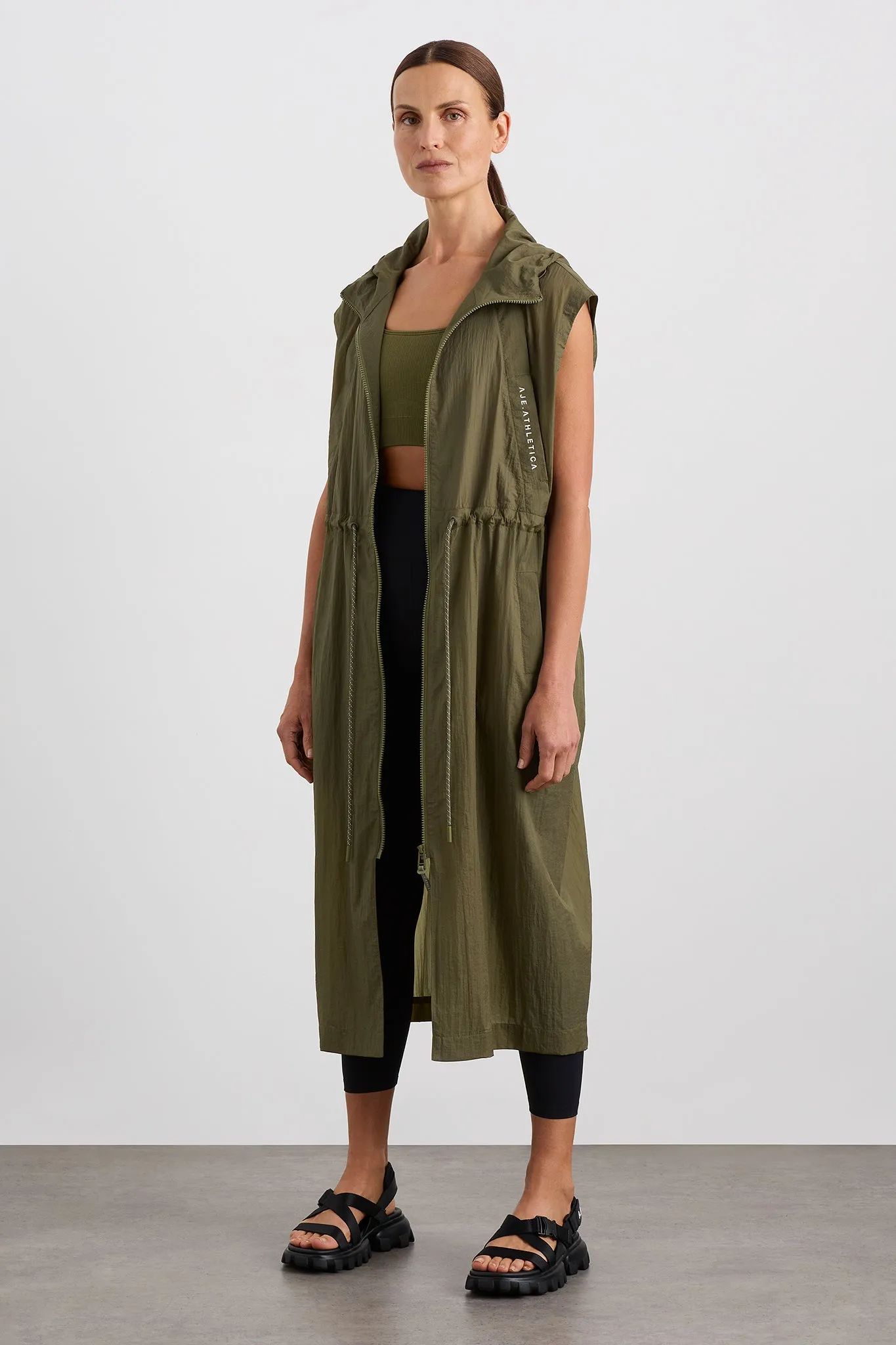 Sleeveless Hooded Trench 783