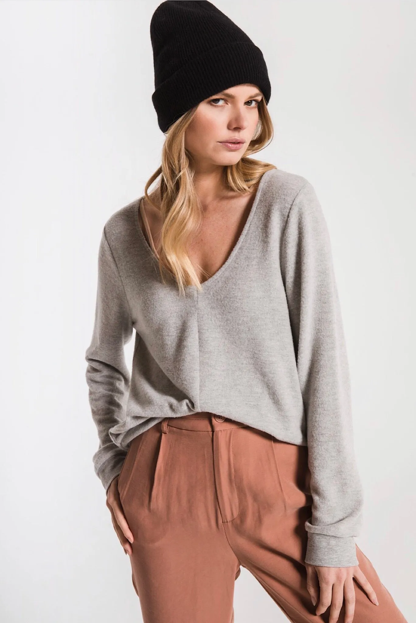 Soft Spun Strap Heather Pullover