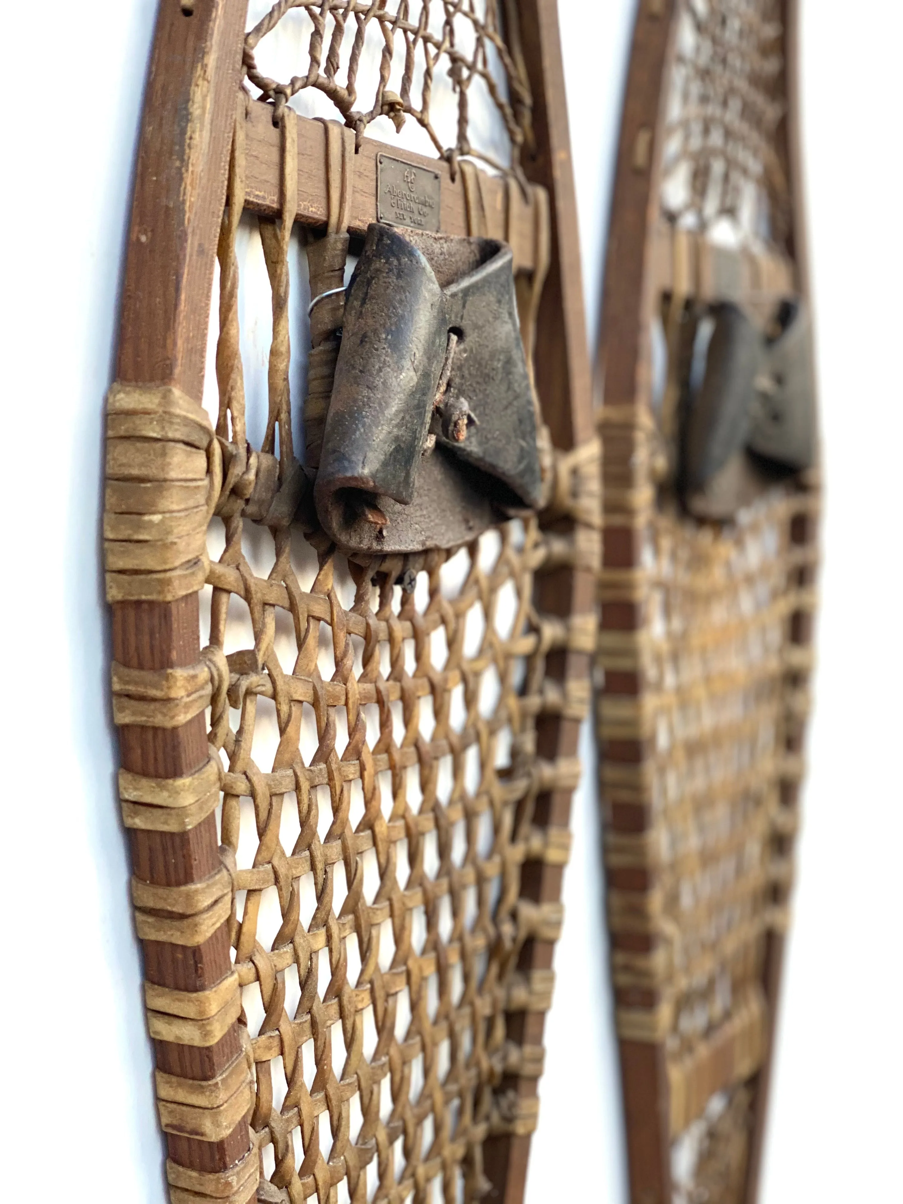 Abercrombie and Fitch High-Quality Wooden Snowshoes for Winter Sports