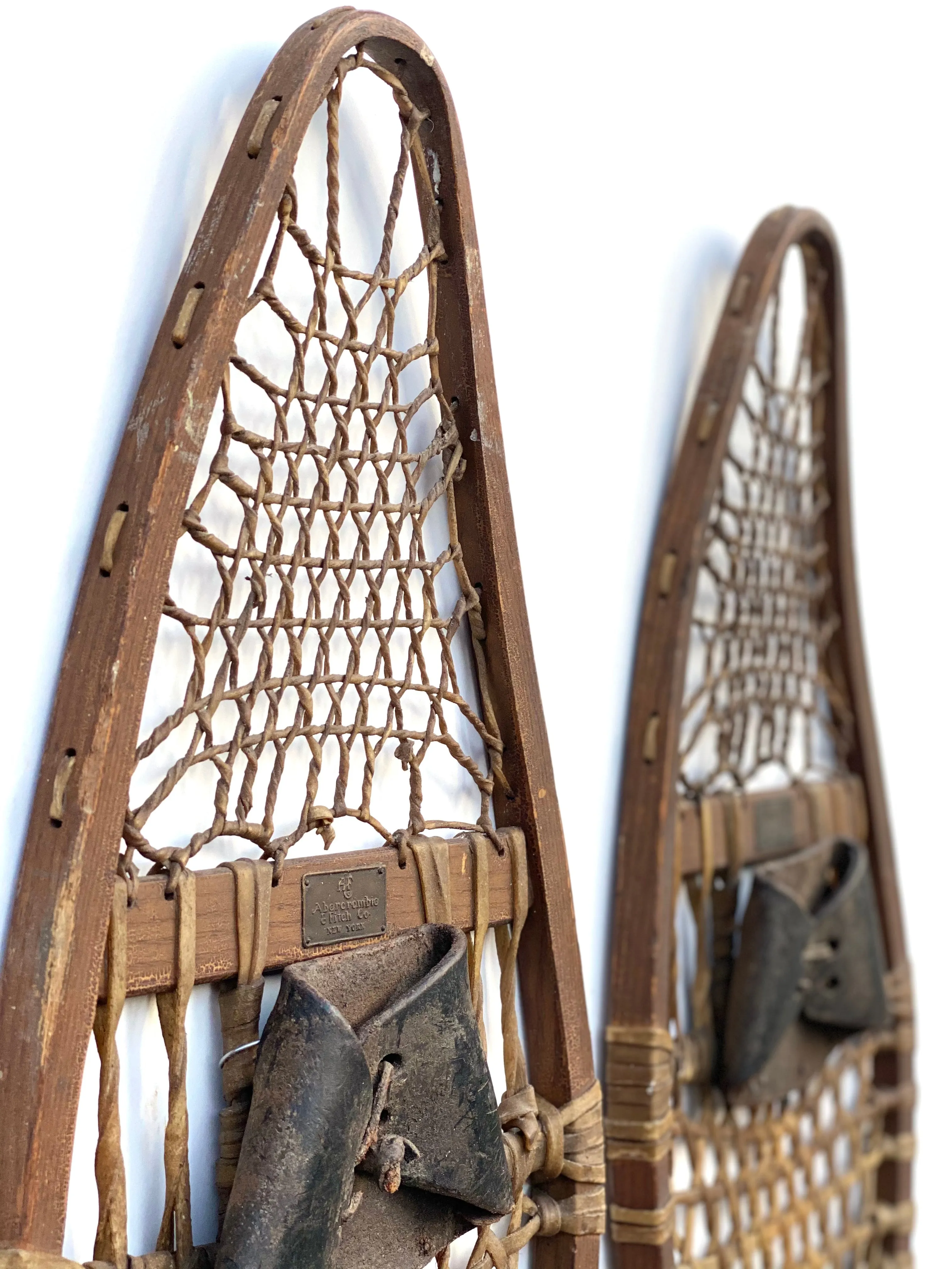 Abercrombie and Fitch High-Quality Wooden Snowshoes for Winter Sports